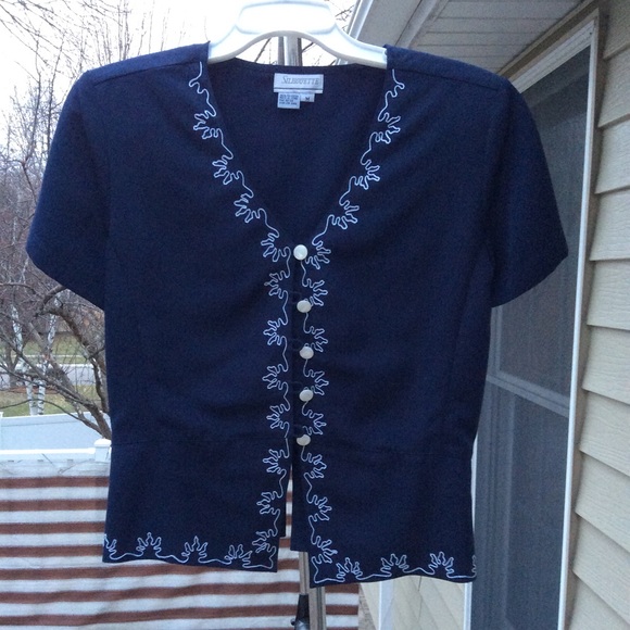 Silhoette Tops - Navy Silhouette blouse